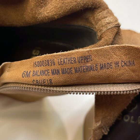 Isola’ Brown Leather Ankle Boots Women’s Size 6 Side Zip Stacked Heel Booties - Picture 10 of 11